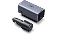 Ugreen Φορτιστής Αυτοκινήτου 150W Γρήγορης Φόρτισης με Θύρες: 1xUSB 1xType-C μαζί με Καλώδιο Ενσωματωμένο Γκρι Χρώμα