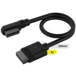 Corsair iCUE LINK Cable, 2x 200mm with Straight/Slim 90° connectors Μαύρο