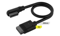 Corsair iCUE LINK Cable, 2x 200mm with Straight/Slim 90° connectors Μαύρο