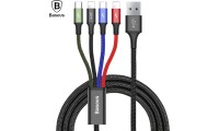 Baseus Rapid Series Braided USB to Lightning / Type-C / micro USB Cable 3.5A Πολύχρωμο 1.2m