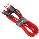Baseus Cafule Braided USB to Lightning Cable Κόκκινο 0.5m (CALKLF-A09)