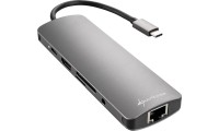 Sharkoon USB-C Docking Station με HDMI 4K PD Ethernet Γκρι (4044951026739)