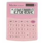 Vector Αριθμομηχανή VC-812 12 Ψηφίων σε Ροζ Χρώμα