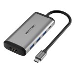 Vention CNBHB USB-C Docking Station με HDMI 4K PD και συνδεση 2 Οθονών Γκρι