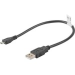 Lanberg Regular USB 2.0 to micro USB Cable Μαύρο 0.3m (CA-USBM-10CC-0003-BK)