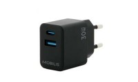 Mobilis Φορτιστής Χωρίς Καλώδιο με Θύρα USB-A και Θύρα USB-C 30W Μαύρος