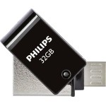 Philips 2-in-1 32GB USB 2.0 Stick με σύνδεση micro USB-B Μαύρο