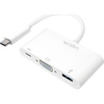 LogiLink Μετατροπέας USB-C male σε USB-A / USB-C / VGA female Λευκό