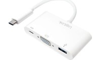 LogiLink Μετατροπέας USB-C male σε USB-A / USB-C / VGA female Λευκό