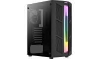 Aerocool Prime v1 Gaming Midi Tower Κουτί Υπολογιστή με Πλαϊνό Παράθυρο και RGB Φωτισμό Μαύρο