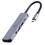 Cablexpert USB-C Docking Station με HDMI 4K PD Γκρι (A-CM-COMBO5-02)
