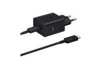 Samsung Φορτιστής με Θύρα USB-C και Καλώδιο USB-C - USB-C 45W Power Delivery Μαύρος (EP-T4511X)