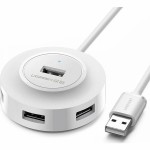 Ugreen CR106 USB 2.0 Hub 4 Θυρών με σύνδεση USB-A Λευκό