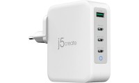 J5create Φορτιστής Χωρίς Καλώδιο με Θύρα USB-A και 3 Θύρες USB-C 130W Power Delivery Λευκός (JUP43130E-EN)