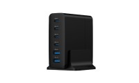 Gembird Βάση Φόρτισης GaN με 2 Θύρες USB-A και 4 Θύρες USB-C 75W Power Delivery / Quick Charge 3.0 σε Μαύρο χρώμα (TA-UC-2A4C-PD75-01-BK)