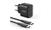 Ugreen Φορτιστής με Θύρα USB-C και Καλώδιο USB-C - USB-C 25W Power Delivery / Quick Charge 3.0 Μαύρος (Cd250)