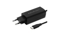 Qoltec Φορτιστής με Ενσωματωμένο Καλώδιο GaN USB-C 65W Power Delivery / Quick Charge 4.0 Μαύρος (52419)