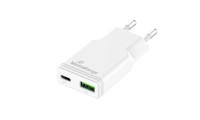 MediaRange Φορτιστής GaN USB-A/ USB-C 30W QC3.0 Λευκό