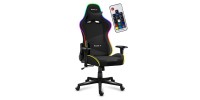 Huzaro Force 6.2 Υφασμάτινη Καρέκλα Gaming με Ρυθμιζόμενα Μπράτσα και RGB Φωτισμό Μαύρη