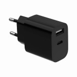 Gembird Φορτιστής Χωρίς Καλώδιο με Θύρα USB-A και Θύρα USB-C Μαύρος (TA-UC-2AC12-01-BK)