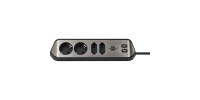 Brennenstuhl Estilo Πολύπριζο 4 Θέσεων με 2 USB-A και Καλώδιο 2m Ασημί