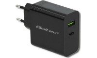 Qoltec Φορτιστής Χωρίς Καλώδιο με Θύρα USB-A και Θύρα USB-C 42W Power Delivery Μαύρος (51717)