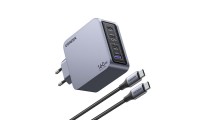 Ugreen Φορτιστής GaN με Θύρα USB-A και 3 Θύρες USB-C και Καλώδιο USB-C - USB-C 160W Power Delivery Μαύρος (Nexode Pro)