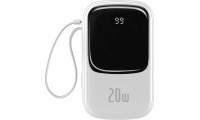 Baseus Qpow Pro Power Bank 20000mAh 20W με Θύρα USB-A και Θύρα USB-C Λευκό
