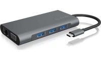 Icy Box IB-DK4040-CPD USB-C Docking Station με HDMI 4K PD Ethernet και σύνδεση 2 Οθονών Γκρι