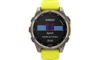 Garmin Fenix 8 Solar Titanium 47mm Αδιάβροχο Smartwatch με Παλμογράφο (Sapphire, Titanium With Amp Yellow/Graphite Silicone Band)