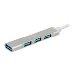 iBox IUH3FAS USB 3.0 Hub 4 Θυρών με σύνδεση USB-A Ασημί