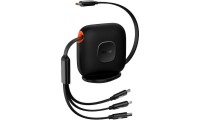 Baseus Traction Series 3-in-1 Retractable USB to Lightning / Type-C / micro USB Cable 3.5A Μαύρο 1.7m