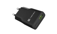 Natec Ribera Φορτιστής GaN USB-A/ USB-C 20W QC3.0 Μαύρο