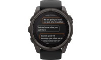 Garmin Fenix 8 Solar Titanium 51mm Αδιάβροχο Smartwatch με Παλμογράφο (Sapphire, Carbon Grey Dlc Titanium With Black/pebble Grey Silicone Band)