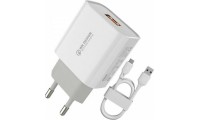 WK Φορτιστής με Θύρα USB-A και Καλώδιο USB-C 18W Quick Charge 3.0 Λευκός (WP-U57)