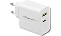 Qoltec Φορτιστής Χωρίς Καλώδιο με Θύρα USB-A και Θύρα USB-C 65W Power Delivery Λευκός (51718)