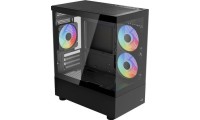 Aerocool Viewport Mini Gaming Mini Tower Κουτί Υπολογιστή με Πλαϊνό Παράθυρο και RGB Φωτισμό Μαύρο