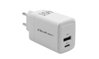 Qoltec Φορτιστής Χωρίς Καλώδιο GaN με Θύρα USB-A και Θύρα USB-C 45W Power Delivery / Quick Charge 3.0 Λευκός (51825)