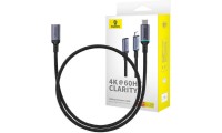 Baseus Braided USB 2.0 Cable USB-C male - USB-C female 100W Μαύρο 0.5m