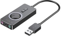 Vention External Soundcard USB-A με Ρύθμιση Έντασης 1m Black