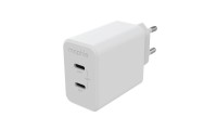 Mophie Φορτιστής Χωρίς Καλώδιο με 2 Θύρες USB-C 45W Λευκός (409909299)
