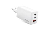 Aqiila Φορτιστής Χωρίς Καλώδιο GaN με Θύρα USB-A και 2 Θύρες USB-C 65W Power Delivery Λευκός (Chargebird W3)