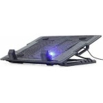 Gembird Cooling Pad για Laptop έως 17" με 1 Ανεμιστήρα και Φωτισμό (NBS-1F17T-01)