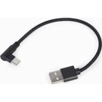 Cablexpert Angle (90°) / Braided USB 2.0 Cable USB-C male - USB-A male Μαύρο 0.2m