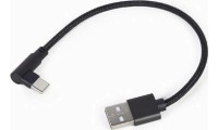 Cablexpert Angle (90°) / Braided USB 2.0 Cable USB-C male - USB-A male Μαύρο 0.2m