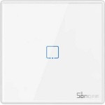 Sonoff RF-T2EU1C Εξωτερικός Διακόπτης Τοίχου Αφής Φωτισμού Μονός με Πλαίσιο Λευκός