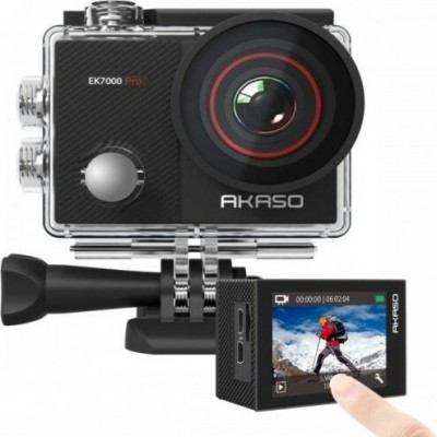 Akaso EK7000 Pro Action Camera 4K Ultra HD Υποβρύχια (με Θήκη) με WiFi Μαύρη με Οθόνη 2"