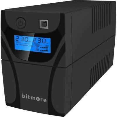 Bitmore U650LCD UPS Line-Interactive 650VA 360W με 2 Schuko Πρίζες