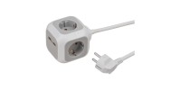 Brennenstuhl PowerCube 4 Θέσεων με 2 USB-A και Καλώδιο 1.4m Γκρι