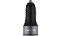 Nevox Φορτιστής Αυτοκινήτου 45W 3A Γρήγορης Φόρτισης με Θύρες: 1xUSB 1xType-C Μαύρος